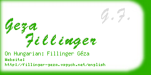 geza fillinger business card